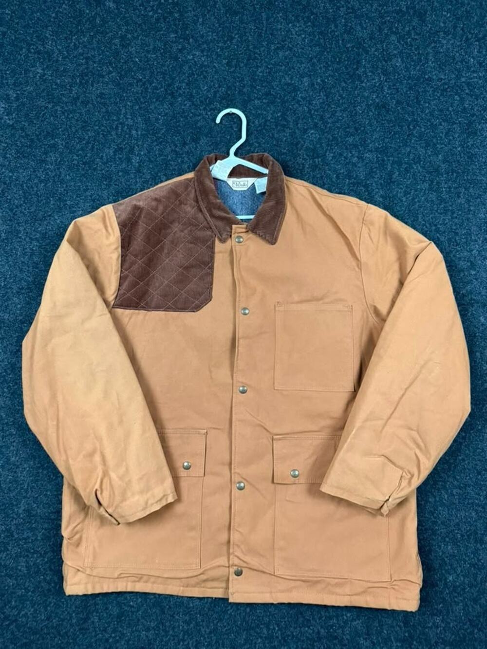 Vintage Walls tan duck canvas blanket lined chore work jacket USA XL regular